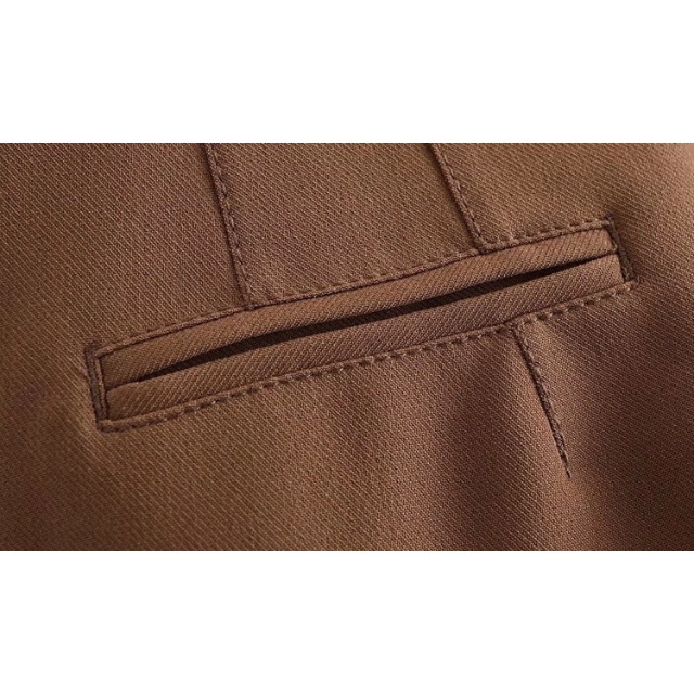 ZARA(ザラ)の🧥2月新作👠7478◆brown ブラウン ストレート パンツ レディースのパンツ(カジュアルパンツ)の商品写真