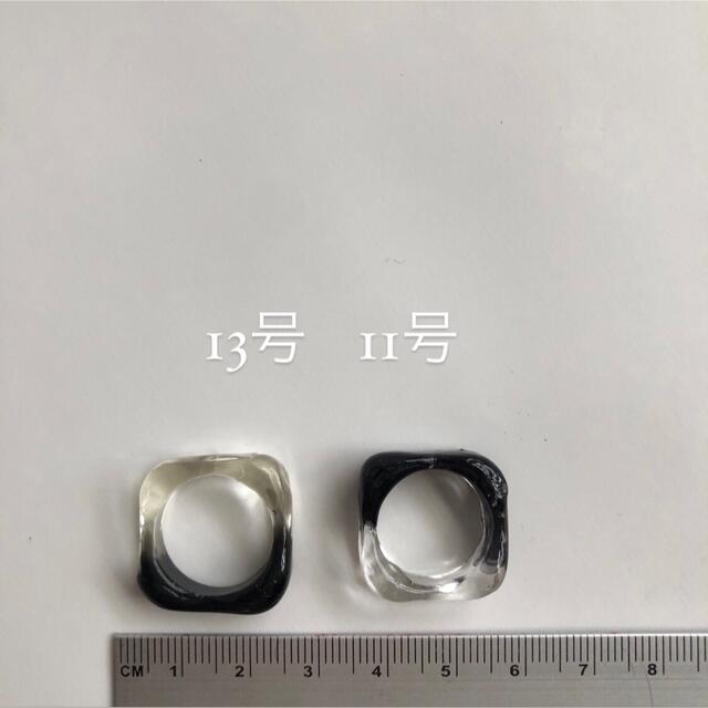 black square ring ハンドメイドのアクセサリー(リング)の商品写真