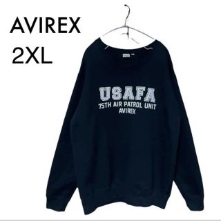 アヴィレックス(AVIREX)のAVIREX トレーナー スウェット ビッグサイズ ゆるダボ オーバーサイズ 黒(スウェット)