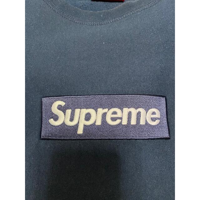 Supreme box logo crewneck navy 18aw L