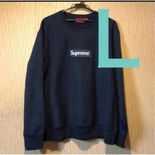 シュプリーム(Supreme)のSupreme box logo crewneck navy 18aw L(スウェット)