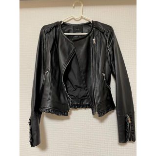 ザラ(ZARA)のZARA ライダースジャケット フェイクレザージャケット ノーカラージャケット(ライダースジャケット)