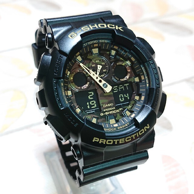 超美品【CASIO／G-SHOCK】アナデジ カモフラージュ柄 メンズ腕時計