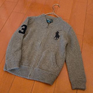 ポロラルフローレン(POLO RALPH LAUREN)のRALPH LAUREN ラルフローレン ビック刺繍 ジップアップ ニットカーデ(ニット)