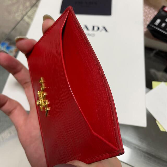 プラダ カードケース レッド - 名刺入れ/定期入れ