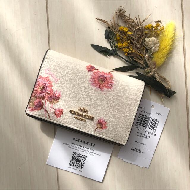 【人気】COACH カードケース　桜デザイン