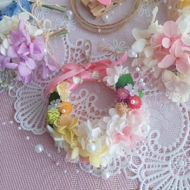 プリンセスドレス❁*。パール＆フラワーガーランド⋆*❁*ハンドメイド