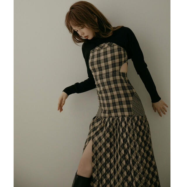 Bubbles(バブルス)のandmary 🖤anne checked dress レディースのワンピース(ロングワンピース/マキシワンピース)の商品写真