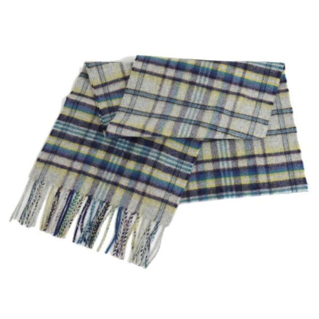 JOHNSTONSジョンストンズ カシミア グレーチェックマフラー JOHNSTONSジョンストンズ カシミア グレーチェックマフラー