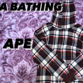 アベイシングエイプ(A BATHING APE)の【美品‼️】A BATHING APE  チェックフルジップ　パーカー　Lサイズ(パーカー)