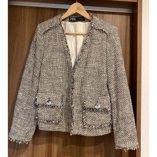 ザラ(ZARA)のツイードジャケット(ノーカラージャケット)