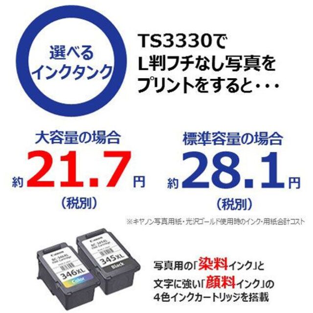 新品未開封キャノン　インクジェット複合機プリンター PIXUS　TS3330WH