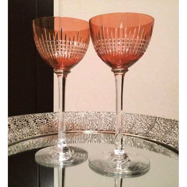 激安通販  ナンシー バカラ オールド 極美品 - Baccarat オレンジ ペア ワイングラス レーマー グラス+カップ