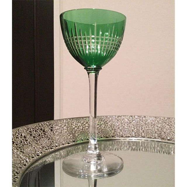 極希少☆極美品 オールド バカラ ナンシー グリーン 緑 レーマー ワイングラス グラス+カップ