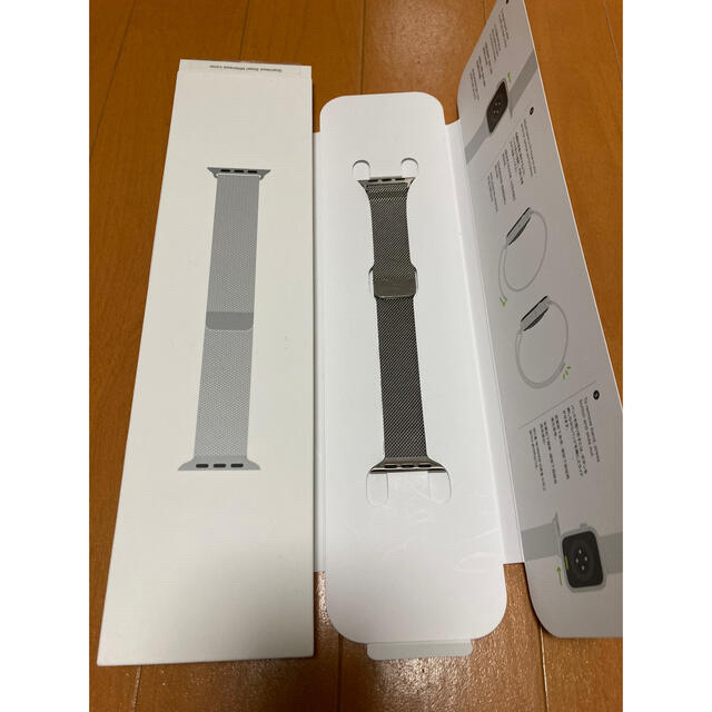 Apple Watch - 純正 Apple Watch ミラネーゼループバンド シルバー 40