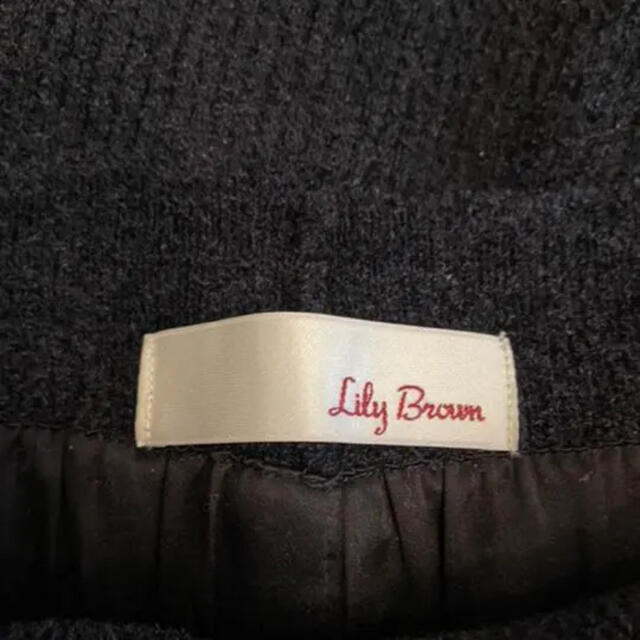 Lily Brown(リリーブラウン)のLily Brown リリーブラウン　モール　ニットパンツ　黒 レディースのパンツ(カジュアルパンツ)の商品写真