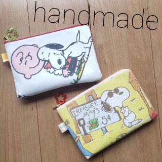 スヌーピー(SNOOPY)のハンドメイド スヌーピー マルチポーチ 通帳ケース 母子手帳ケース ヴィンテージ(ポーチ)