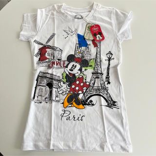 ディズニー(Disney)の4月末迄⚠️新品未使用✨Parisディズニーストア購入🎀ミニーTシャツ🎀XS(Tシャツ(半袖/袖なし))