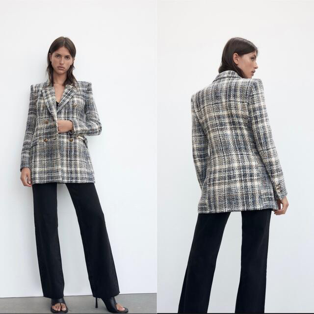 ZARA ※新品※ テクスチャーチェック ブレザー XS