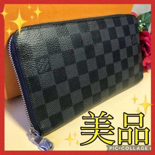 ルイヴィトン(LOUIS VUITTON)の美品　ルイヴィトン　ジッピーオーガナイザー　ダミエグラフィット　長財布(長財布)