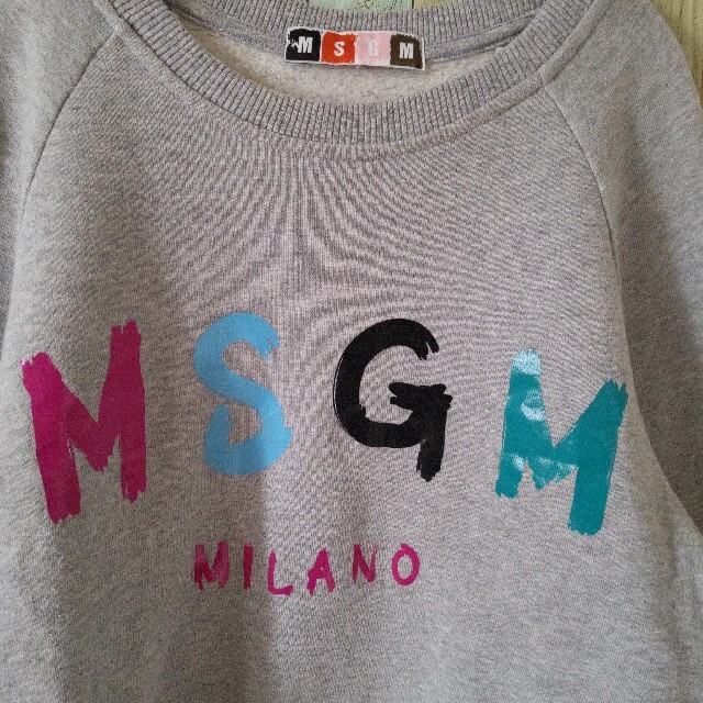 MSGM(エムエスジイエム)の希少《美品♪》MSGM　スウェット　カラフル　ビッグロゴ　グレー　匿名配送　XS メンズのトップス(スウェット)の商品写真