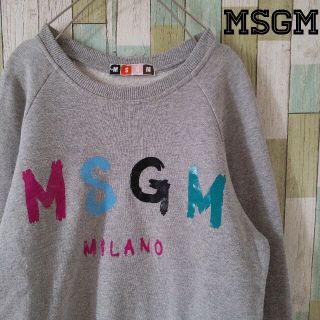 エムエスジイエム(MSGM)の希少《美品♪》MSGM　スウェット　カラフル　ビッグロゴ　グレー　匿名配送　XS(スウェット)