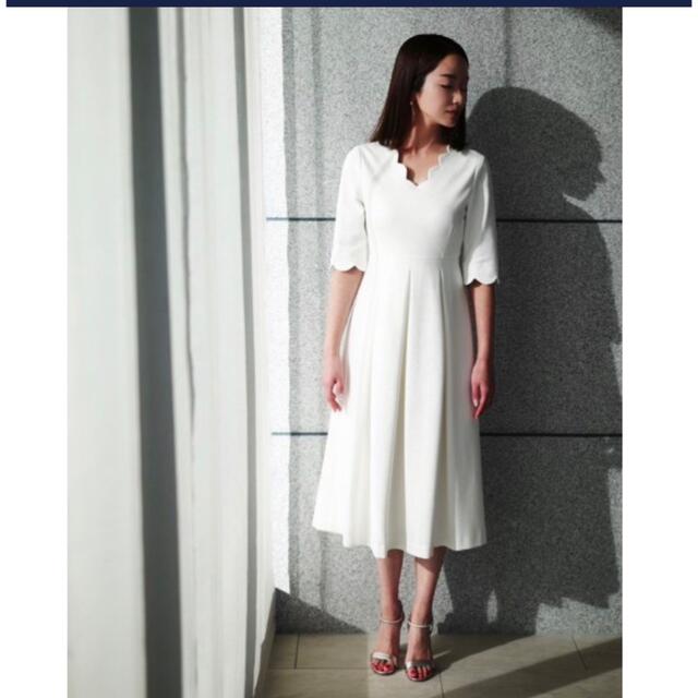 akiki scallop scallop dressⅡ/white