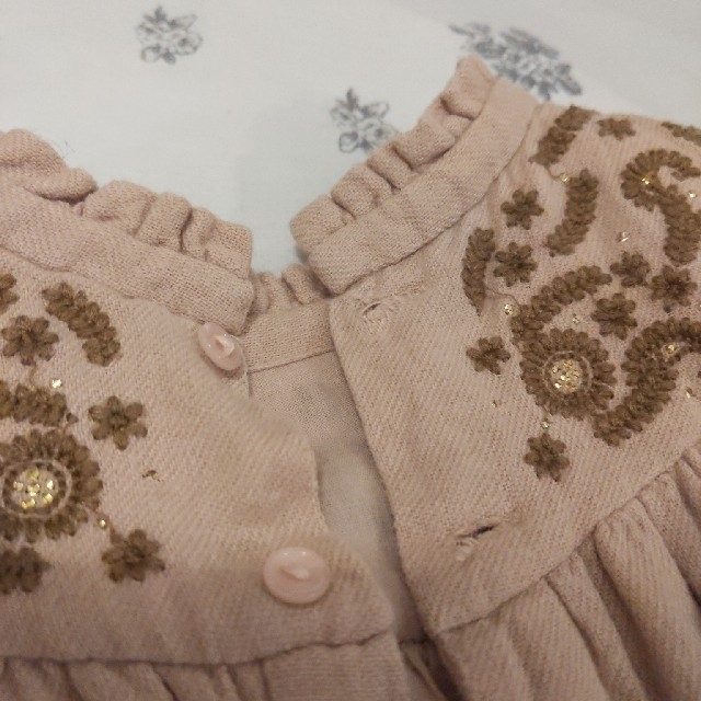 Bonpoint(ボンポワン)の刺繍ワンピース　2a キッズ/ベビー/マタニティのキッズ服女の子用(90cm~)(ワンピース)の商品写真