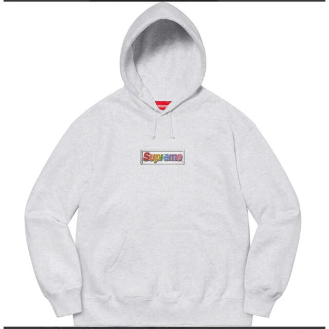 Supreme Bling Box Logo Hooded Grey Supreme Bling Box Logo Hooded Grey
