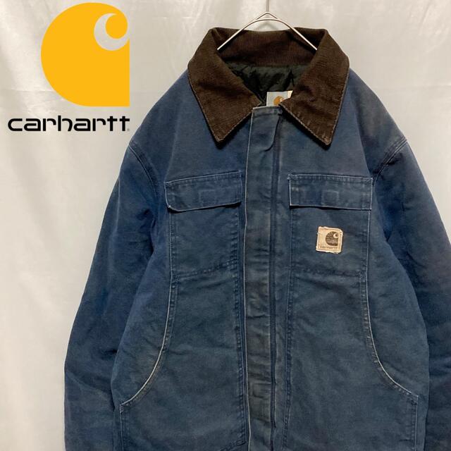 USA製 Carhartt カーハート ワークジャケット ダック地 ネイビー L