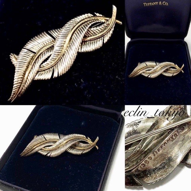 Tiffany & Co. - 稀少品 Tiffany vintage 1980年代 羽ピンブローチ E3326