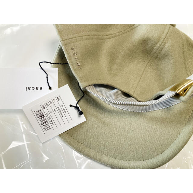 sacai(サカイ)の新品未使用タグ付　sacai Wool Melton S Cap ベージュ メンズの帽子(キャップ)の商品写真