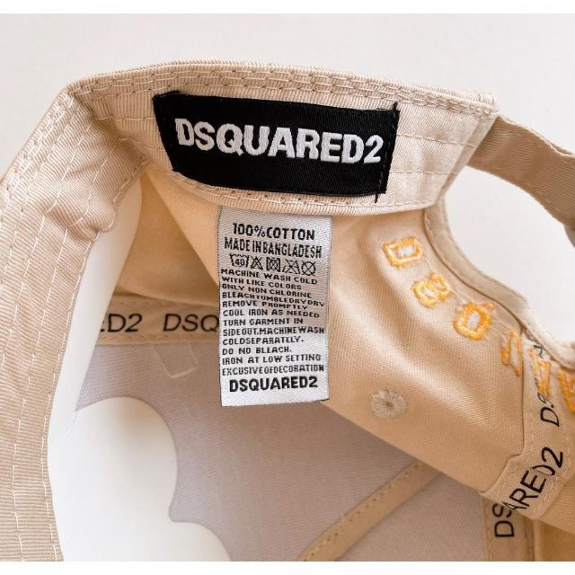 DSQUARED2 ディースクエアード キャップ ベージュ 帽子 刺繍 メンズ