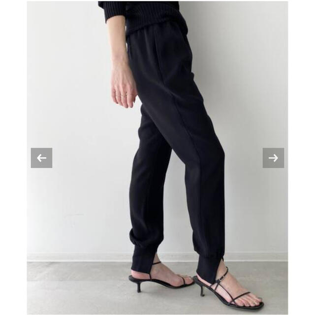 L'Appartement DEUXIEME CLASSE(アパルトモンドゥーズィエムクラス)のCol Pierrot Rib Pants ブラック36サイズ レディースのパンツ(カジュアルパンツ)の商品写真