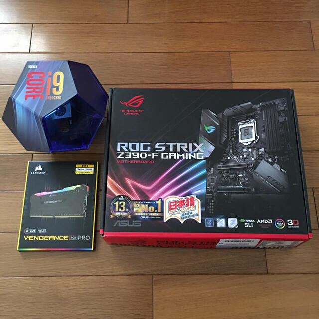 Intel 9900K＋ASUS Z390F＋Corsair 16GBメモリ