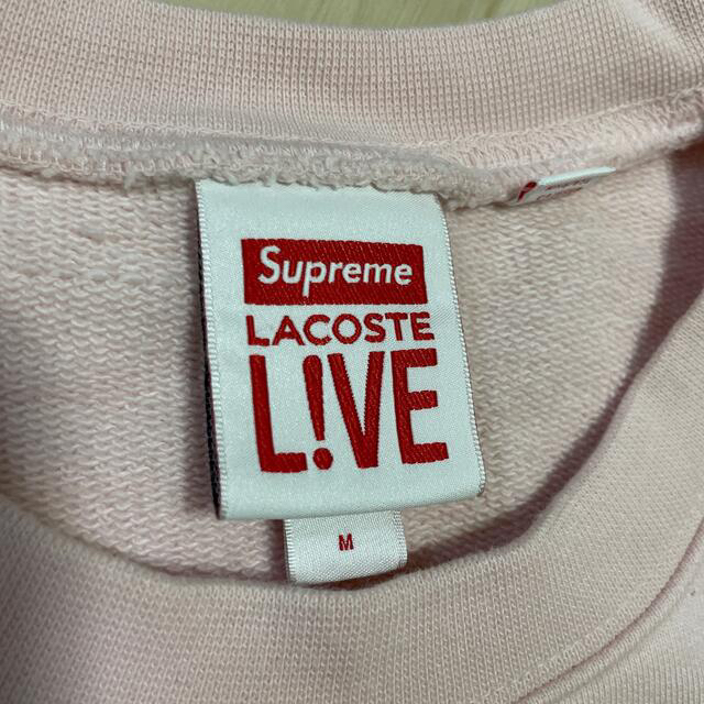 Supreme(シュプリーム)のSupreme®/LACOSTE Crewneck Pink Mサイズ メンズのトップス(スウェット)の商品写真