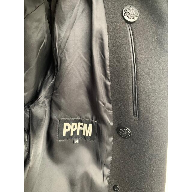 PPFM(ピーピーエフエム)のPPFM ピーコート Pコート Mサイズ ウール 黒 ブラック 美品 アウター メンズのジャケット/アウター(ピーコート)の商品写真