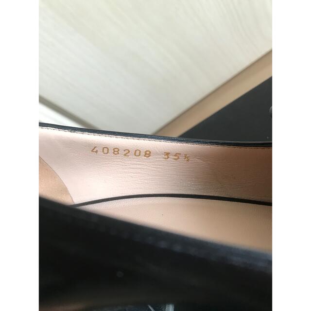 Gucci(グッチ)のグッチ(Gucci) マーモント レザー ミッドヒール パンプス ブラック レディースの靴/シューズ(ハイヒール/パンプス)の商品写真