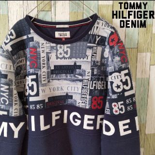 トミーヒルフィガー(TOMMY HILFIGER)の即完売品♡HILFIGER DENIM スウェット　トレーナー　ロゴ刺繍　Ｍ(スウェット)