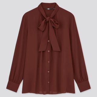 ユニクロ(UNIQLO)のUNIQLO ジョーゼットボウタイブラウス(シャツ/ブラウス(長袖/七分))