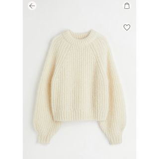 エイチアンドエム(H&M)のリブニット　アルパカウール混紡ウールセーター　M(ニット/セーター)