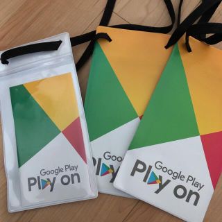 グーグル(Google)のGoogle play on チケットホルダー　写真の3個(ノベルティグッズ)