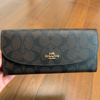 コーチ(COACH)のTEN様専用　ショプバ・箱付き　長財布　ブラウンシグネチャー(長財布)