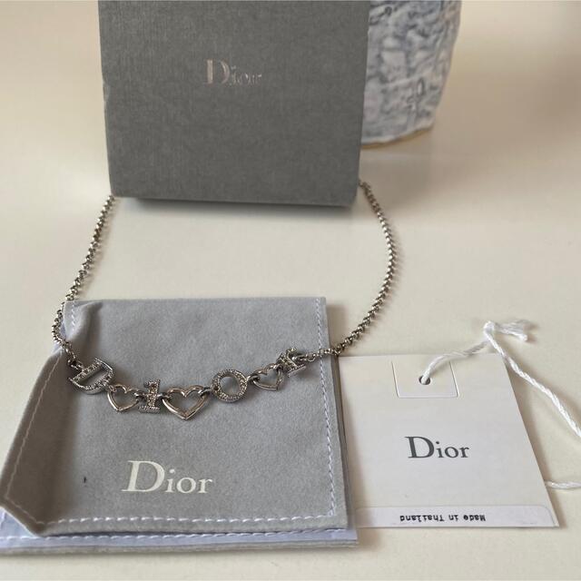 引き出物 Christian Dior ネックレス シルバー ストーン ロゴ