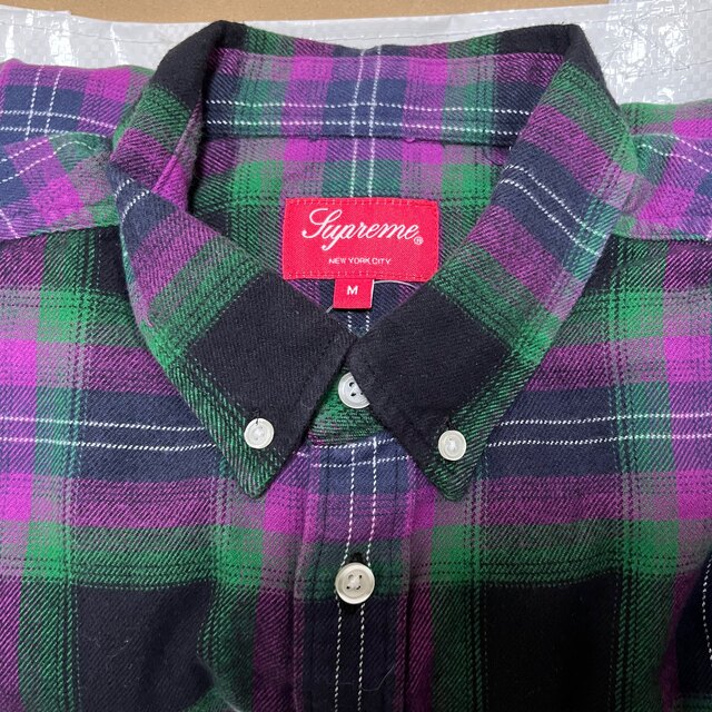 M green supreme tartan flannel shirt 緑