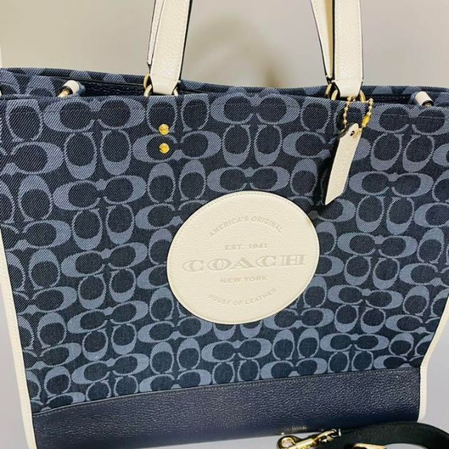 正規品 新品未使用 COACH コーチ トートバッグ 大きめ 2way デニム