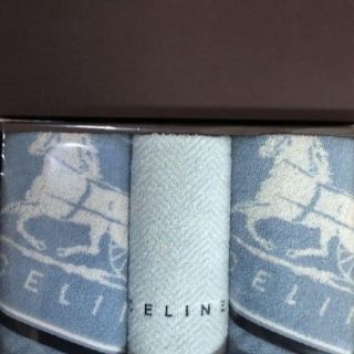 セリーヌ(celine)のCELINE セリーヌ フェイスタオル ウォッシュタオル 水色 馬車　34(タオル/バス用品)