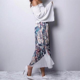 エイミーイストワール(eimy istoire)のeimy istoire antique scarf pleats skirt.(ロングスカート)