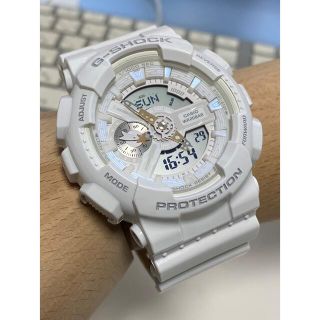 ジーショック(G-SHOCK)のG-SHOCK/ラバコレ/2017年/ホワイト/ゴールド/デジアナ/GA-110(腕時計(デジタル))