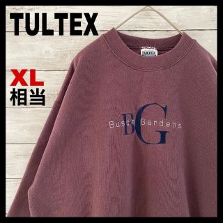 849 US古着 TULTEX スウェット USA製 くすみカラー ロゴ刺繍(スウェット)